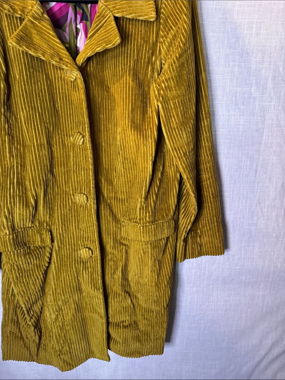 Missoni Olive-Mustard Corduroy Trench Coat - Picture 3 of 7